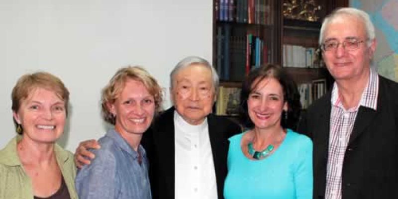 Bishop Jin with Fr. Warren Kinne and Fr. Warren's sisters