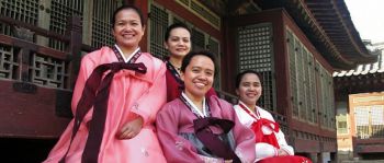 Arlene (center) with other lay missionaries in Korea