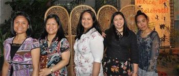 Columban Lay Missionaries, from left, Virgie Tanate, Marivic Quilab, Marifei Padao, Lenette Toledo and Lorelei Ocaya